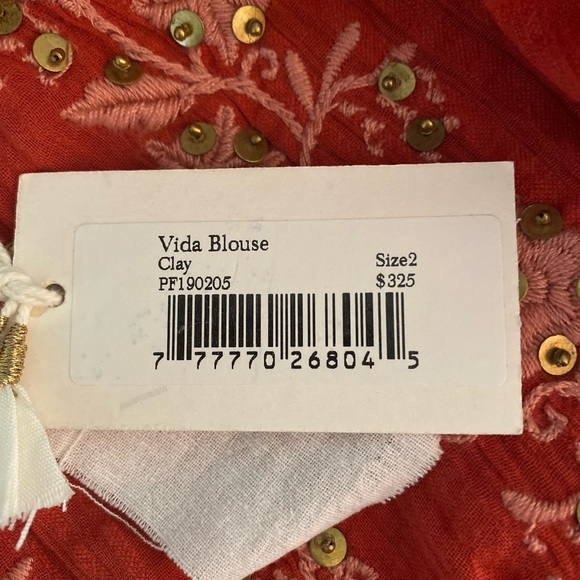 NWT!! Ulla Johnson Vida Blouse in Clay - Picture 3 of 8